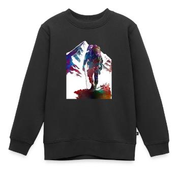 Sports d’escalade #sport - Sweat Premium enfant bio - noir - Devant - AI Model Kid Female (0cm)