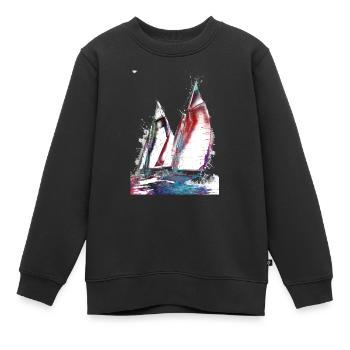 Segelsport Kunst #sailing - Kinder Premium Organic Sweatshirt - Schwarz - Vorne - AI Model Kid Female (0cm)