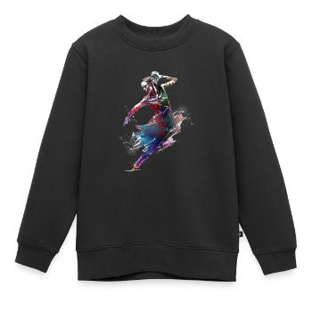 Eiskunstlauf, Sportkunst, #skating #figureskating # - Kinder Premium Organic Sweatshirt - Schwarz - Vorne - AI Model Kid Female (0cm)