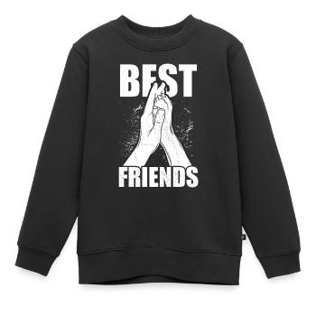 Main + patte de chien - Meilleurs amis - Fan de chien - Sweat Premium enfant bio - noir - Devant - AI Model Kid Female (0cm)