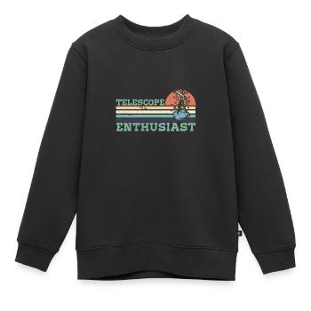 Astronomy Stars Space Telescope Hobby - Sweat Premium enfant bio - noir - Devant - AI Model Kid Female (0cm)