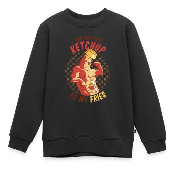 Tu es le ketchup pour mes frites faim flirt - Sweat Premium enfant bio - noir - Devant - AI Model Kid Female (0cm)