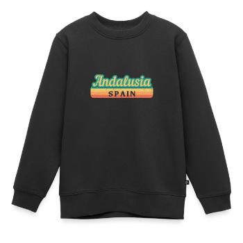 Sevilla Granada Andalusien Spanien Flagge - Kinder Premium Organic Sweatshirt - Schwarz - Vorne - AI Model Kid Female (0cm)