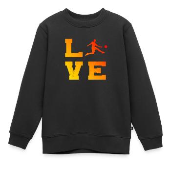 Herren Fussballspieler Fussball Fussballspielen - Kinder Premium Organic Sweatshirt - Schwarz - Vorne - AI Model Kid Female (0cm)