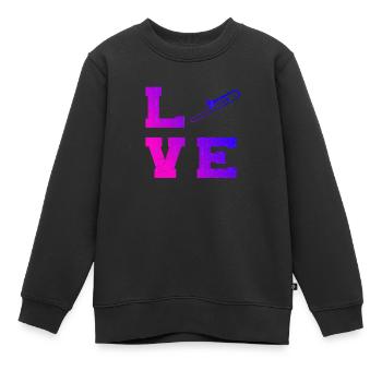 Cuivre Tromboniste Tromboniste - Sweat Premium enfant bio - noir - Devant - AI Model Kid Female (0cm)