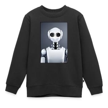 Robot Future Technology Science Android - Sweat Premium enfant bio - noir - Devant - AI Model Kid Female (0cm)