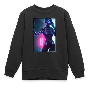 Robot Future Science Sci-Fi Machine - Kids Premium Organic Sweatshirt - black - Front - AI Model Kid Female (0cm)