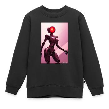 Robot Future Science Sci-Fi Machine - Kids Premium Organic Sweatshirt - black - Front - AI Model Kid Female (0cm)