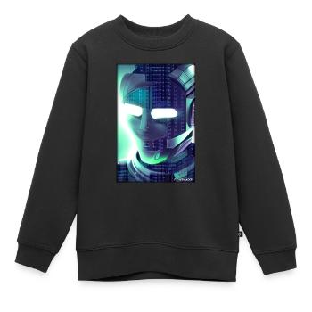 Robot Future Science Sci-Fi Machine - Kids Premium Organic Sweatshirt - black - Front - AI Model Kid Female (0cm)