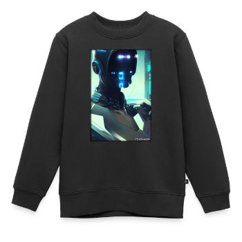 Roboter Zukunft Wissenschaft Sci-Fi Maschine - Kinder Premium Organic Sweatshirt - Schwarz - Vorne - AI Model Kid Female (0cm)