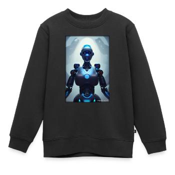 Roboter Zukunft Wissenschaft Sci-Fi Maschine - Kinder Premium Organic Sweatshirt - Schwarz - Vorne - AI Model Kid Female (0cm)