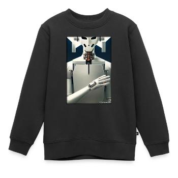 Robot Future Technology Science Android - Sweat Premium enfant bio - noir - Devant - AI Model Kid Female (0cm)