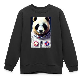 Panda Bear Panda Astronaut Future Sci-Fi Technology - Sweat Premium enfant bio - noir - Devant - AI Model Kid Female (0cm)