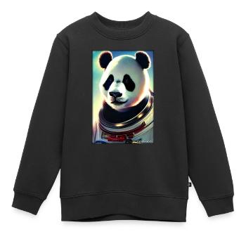 Pandabär Panda Astronaut Zukunft Sci-Fi Technik - Kinder Premium Organic Sweatshirt - Schwarz - Vorne - AI Model Kid Female (0cm)