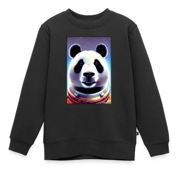 Panda Bear Panda Astronaut Future Sci-Fi Technology - Sweat Premium enfant bio - noir - Devant - AI Model Kid Female (0cm)