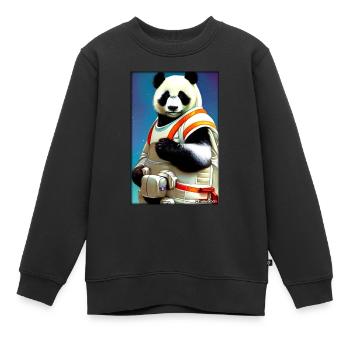 Panda Bear Panda Astronaut Future Sci-Fi Technology - Sweat Premium enfant bio - noir - Devant - AI Model Kid Female (0cm)