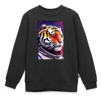 Tiger Big Cat Astronaut Future Sci-Fi Technology - Sweat Premium enfant bio - noir - Devant - AI Model Kid Female (0cm)