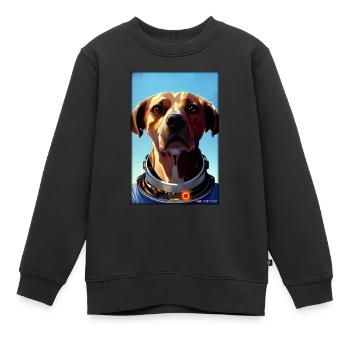 Dog Pet Astronaut Future Sci-Fi Technology - Sweat Premium enfant bio - noir - Devant - AI Model Kid Female (0cm)