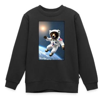 Bear Wildlife Astronaut Future Sci-Fi Technology - Sweat Premium enfant bio - noir - Devant - AI Model Kid Female (0cm)