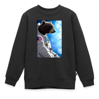 Bear Wildlife Astronaut Future Sci-Fi Technology - Sweat Premium enfant bio - noir - Devant - AI Model Kid Female (0cm)