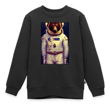 Bear Wildlife Astronaut Future Sci-Fi Technology - Sweat Premium enfant bio - noir - Devant - AI Model Kid Female (0cm)
