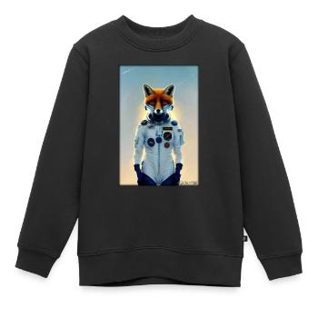 Fox Wildlife Astronaut Future Sci-Fi Technology - Sweat Premium enfant bio - noir - Devant - AI Model Kid Female (0cm)