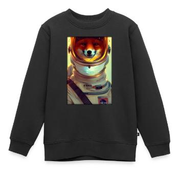 Fox Wildlife Astronaut Future Sci-Fi Technology - Sweat Premium enfant bio - noir - Devant - AI Model Kid Female (0cm)