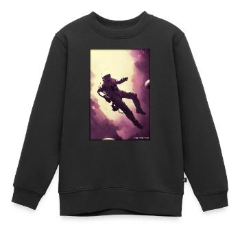 Astronaut Zukunft Sci-Fi Technik - Kinder Premium Organic Sweatshirt - Schwarz - Vorne - AI Model Kid Female (0cm)