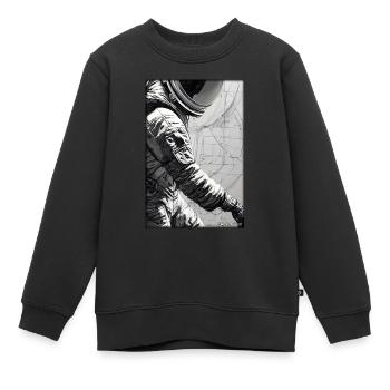 Astronaut Zukunft Sci-Fi Technik - Kinder Premium Organic Sweatshirt - Schwarz - Vorne - AI Model Kid Female (0cm)
