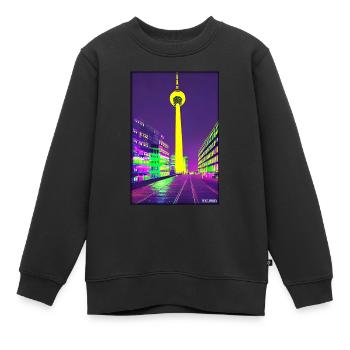 Berlin Berlin TV Tower City Landmark - Kids Premium Organic Sweatshirt - black - Front - AI Model Kid Female (0cm)