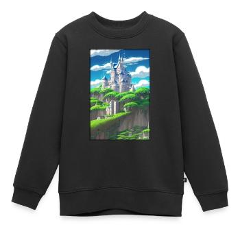 Schloss Burg Festung Architektur Landschaft - Kinder Premium Organic Sweatshirt - Schwarz - Vorne - AI Model Kid Female (0cm)