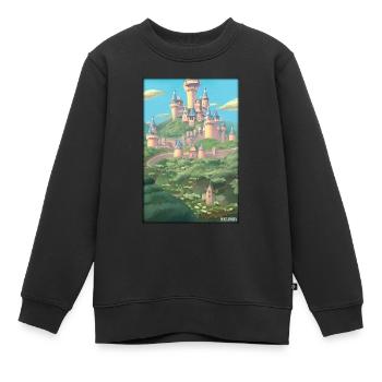 Schloss Burg Festung Architektur Landschaft - Kinder Premium Organic Sweatshirt - Schwarz - Vorne - AI Model Kid Female (0cm)