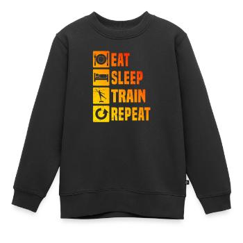 Damen Herren Fitnesstraining Aerobic Aerobic - Kinder Premium Organic Sweatshirt - Schwarz - Vorne - AI Model Kid Female (0cm)