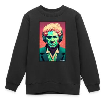 Ludwig van Beethoven DJ Casque Fête musicale - Sweat Premium enfant bio - noir - Devant - AI Model Kid Female (0cm)