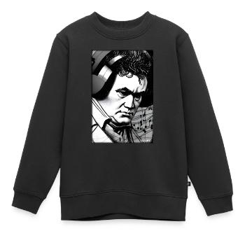 Ludwig van Beethoven DJ Kopfhörer Musik Party - Kinder Premium Organic Sweatshirt - Schwarz - Vorne - AI Model Kid Female (0cm)