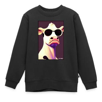 Kuh Sonnenbrille Tierwelt Bauernhof Milchkuh - Kinder Premium Organic Sweatshirt - Schwarz - Vorne - AI Model Kid Female (0cm)