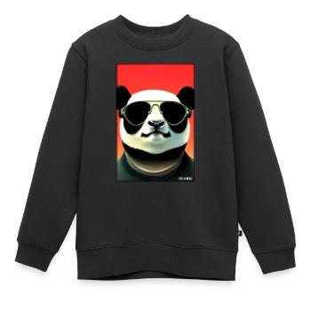 Panda Sonnenbrille Tierwelt Waldtier Tiere Wildnis - Kinder Premium Organic Sweatshirt - Schwarz - Vorne - AI Model Kid Female (0cm)