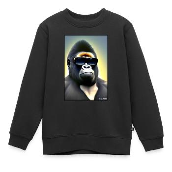 Gorilla Sonnenbrille Tierwelt Waldtier Tiere Wild - Kinder Premium Organic Sweatshirt - Schwarz - Vorne - AI Model Kid Female (0cm)