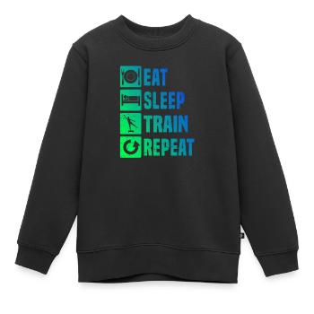 Krafttraining Aerobic Konditionstraining - Kinder Premium Organic Sweatshirt - Schwarz - Vorne - AI Model Kid Female (0cm)