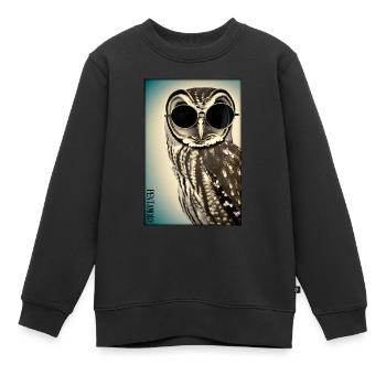 Eule Sonnenbrille Wildtier Vogel Waldtier Wald - Kinder Premium Organic Sweatshirt - Schwarz - Vorne - AI Model Kid Female (0cm)