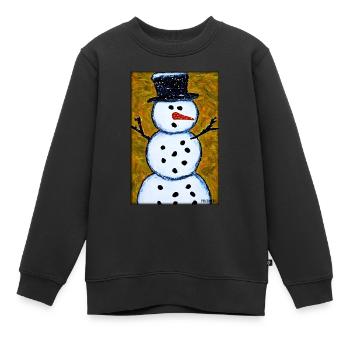 Schneemann Schnee Winter Weihnachten Advent - Kinder Premium Organic Sweatshirt - Schwarz - Vorne - AI Model Kid Female (0cm)