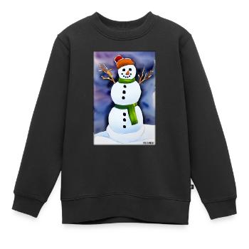 Schneemann Schnee Winter Weihnachten Advent - Kinder Premium Organic Sweatshirt - Schwarz - Vorne - AI Model Kid Female (0cm)