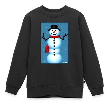 Schneemann Schnee Winter Weihnachten Advent - Kinder Premium Organic Sweatshirt - Schwarz - Vorne - AI Model Kid Female (0cm)
