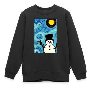 Schneemann Schnee Winter Weihnachten Advent - Kinder Premium Organic Sweatshirt - Schwarz - Vorne - AI Model Kid Female (0cm)