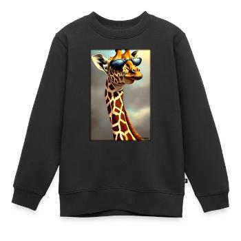 Giraffe Sonnenbrille Tierwelt Tiere Zoo Safari - Kinder Premium Organic Sweatshirt - Schwarz - Vorne - AI Model Kid Female (0cm)