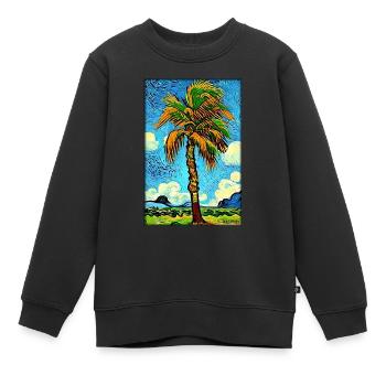 Palm Beach Holiday Summer Sun Sea Travel Holidays - Sweat Premium enfant bio - noir - Devant - AI Model Kid Female (0cm)
