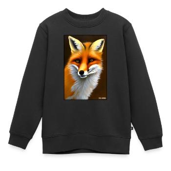 Fuchs Tierwelt Waldtier Tiere Wildnis - Kinder Premium Organic Sweatshirt - Schwarz - Vorne - AI Model Kid Female (0cm)