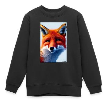 Fuchs Tierwelt Waldtier Tiere Wildnis - Kinder Premium Organic Sweatshirt - Schwarz - Vorne - AI Model Kid Female (0cm)