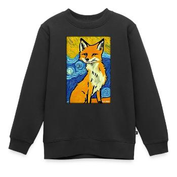 Fuchs Tierwelt Waldtier Tiere Wildnis - Kinder Premium Organic Sweatshirt - Schwarz - Vorne - AI Model Kid Female (0cm)