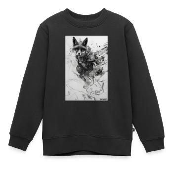 Fuchs Tierwelt Waldtier Tiere Wildnis - Kinder Premium Organic Sweatshirt - Schwarz - Vorne - AI Model Kid Female (0cm)